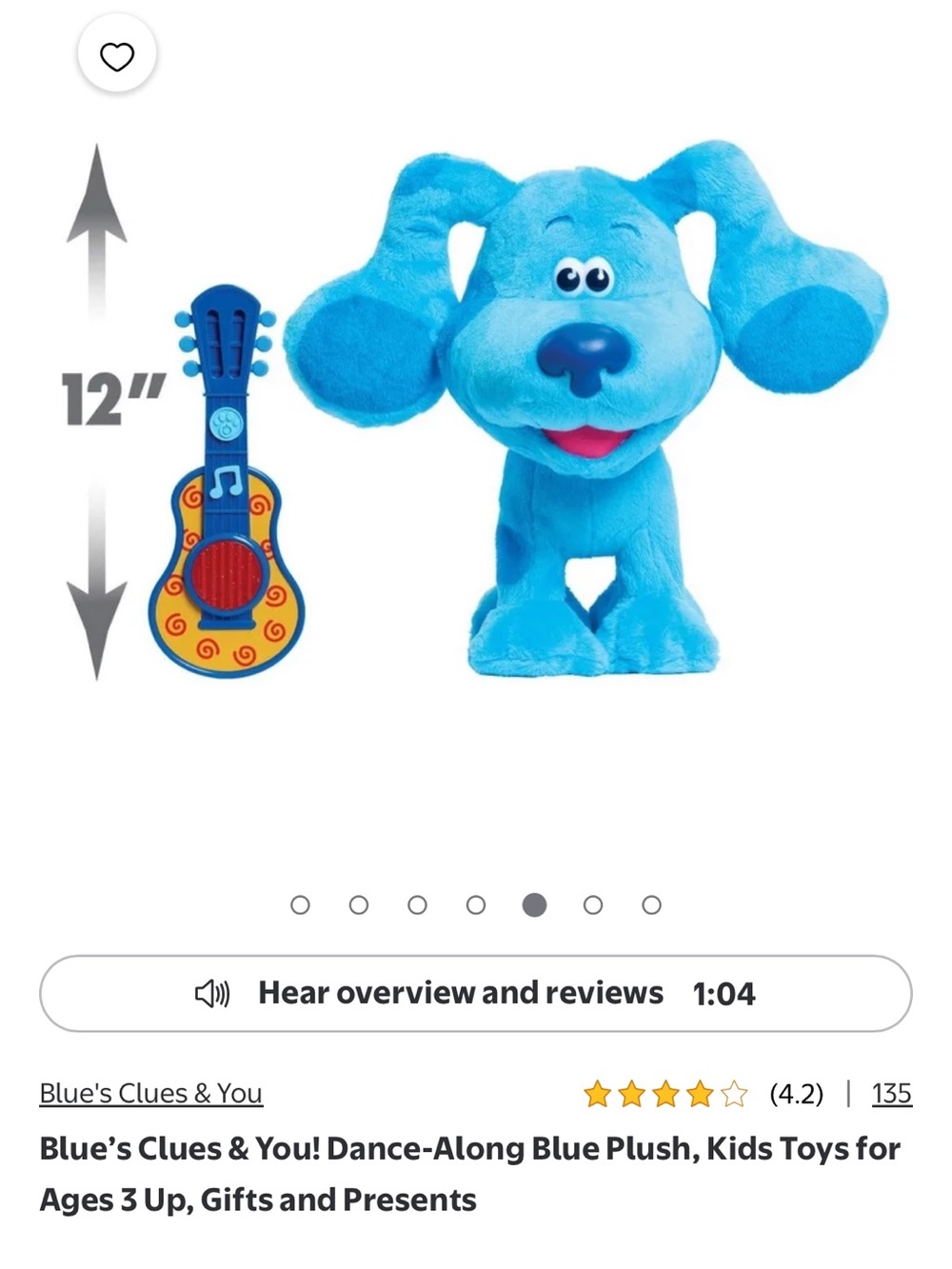 ! Dance-Along Blues clues Plush Toy - Blue